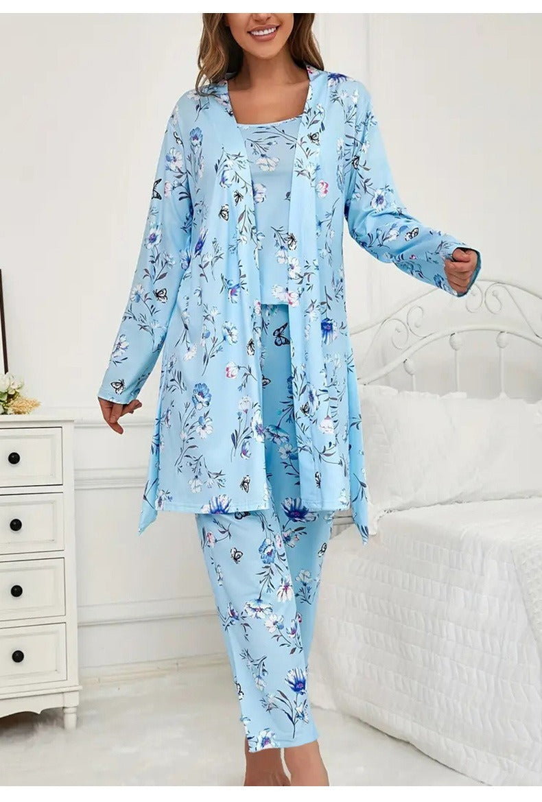 Kongvia Women’s Floral Pajama Set Long Sleeve Lounge Sleepwear