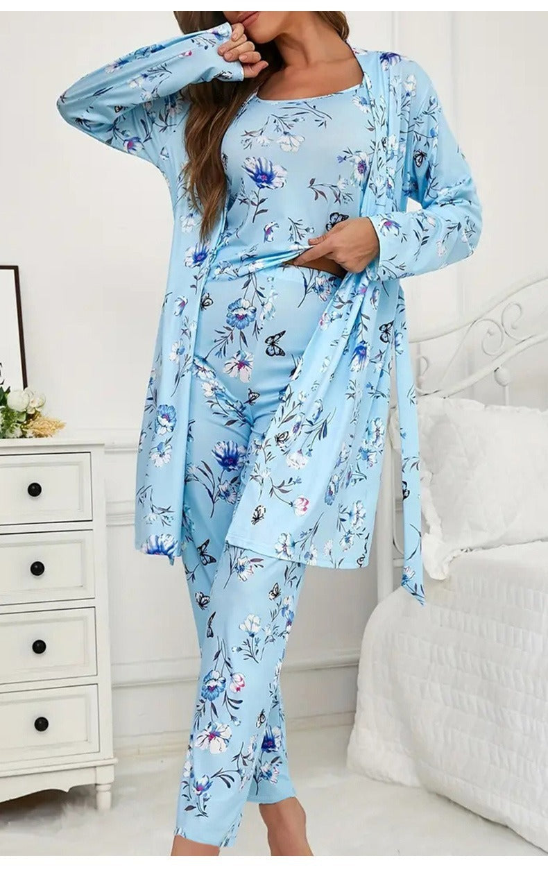 Kongvia Women’s Floral Pajama Set Long Sleeve Lounge Sleepwear