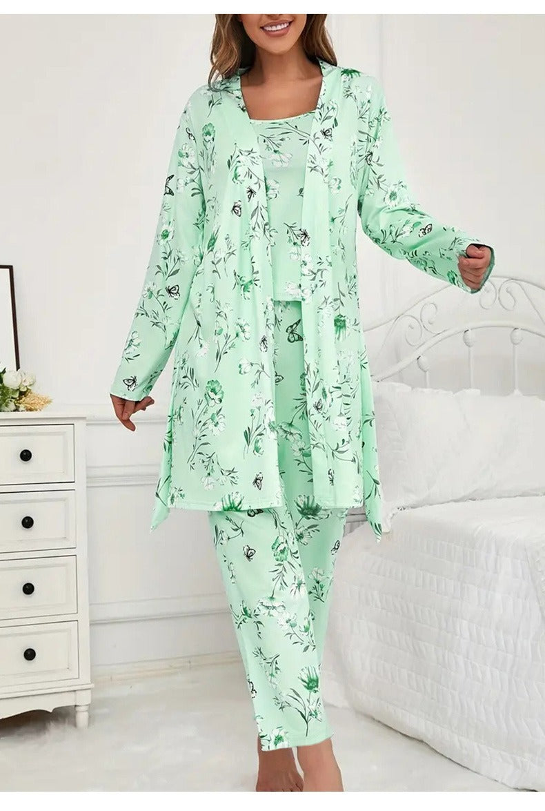 Kongvia Women’s Floral Pajama Set Long Sleeve Lounge Sleepwear