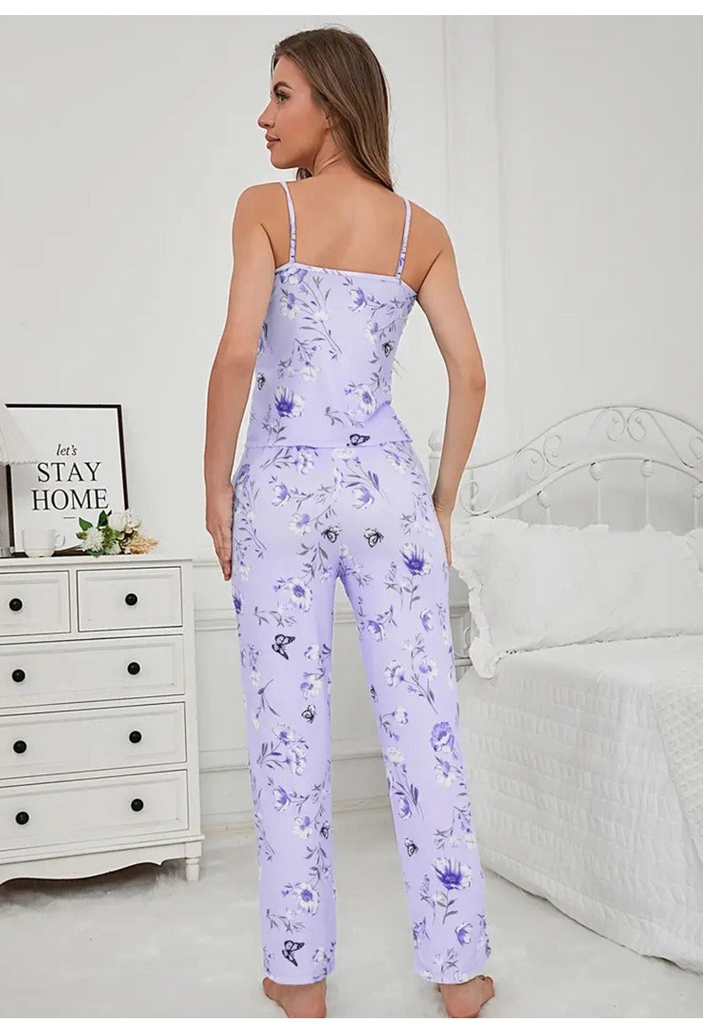 Kongvia Women’s Floral Pajama Set Long Sleeve Lounge Sleepwear