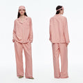 Kongvia Women’s Textured Pajama Set Long Sleeve Lounge Wear