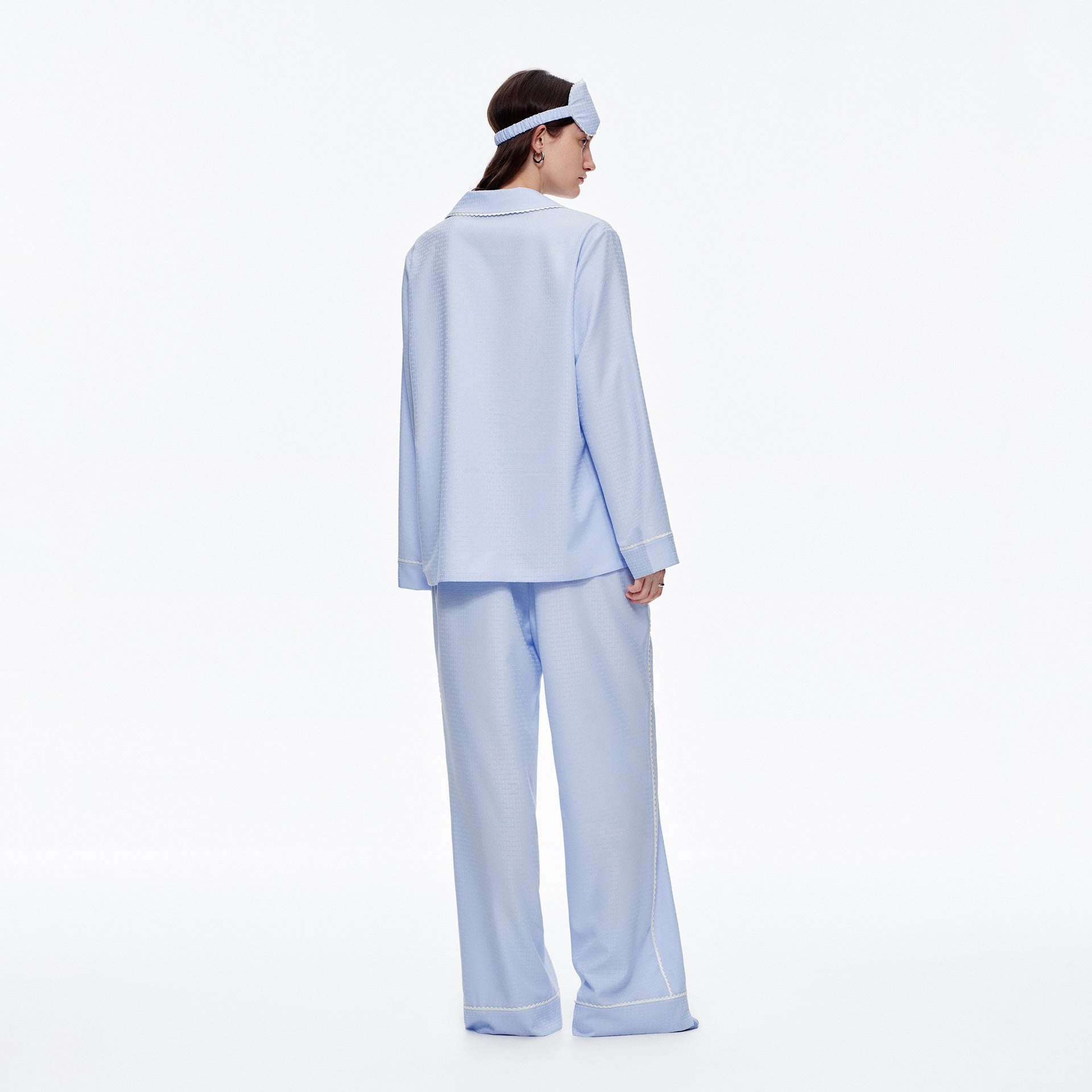 Kongvia Women’s Textured Pajama Set Long Sleeve Lounge Wear