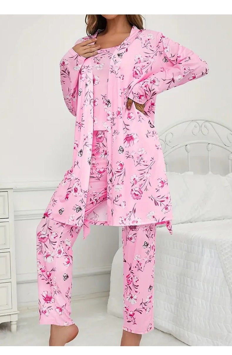 Kongvia Women’s Floral Pajama Set Long Sleeve Lounge Sleepwear