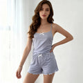 Kongvia Women’s Ribbed Cami Shorts Set Sleeveless Lounge Wear Lavender Purple